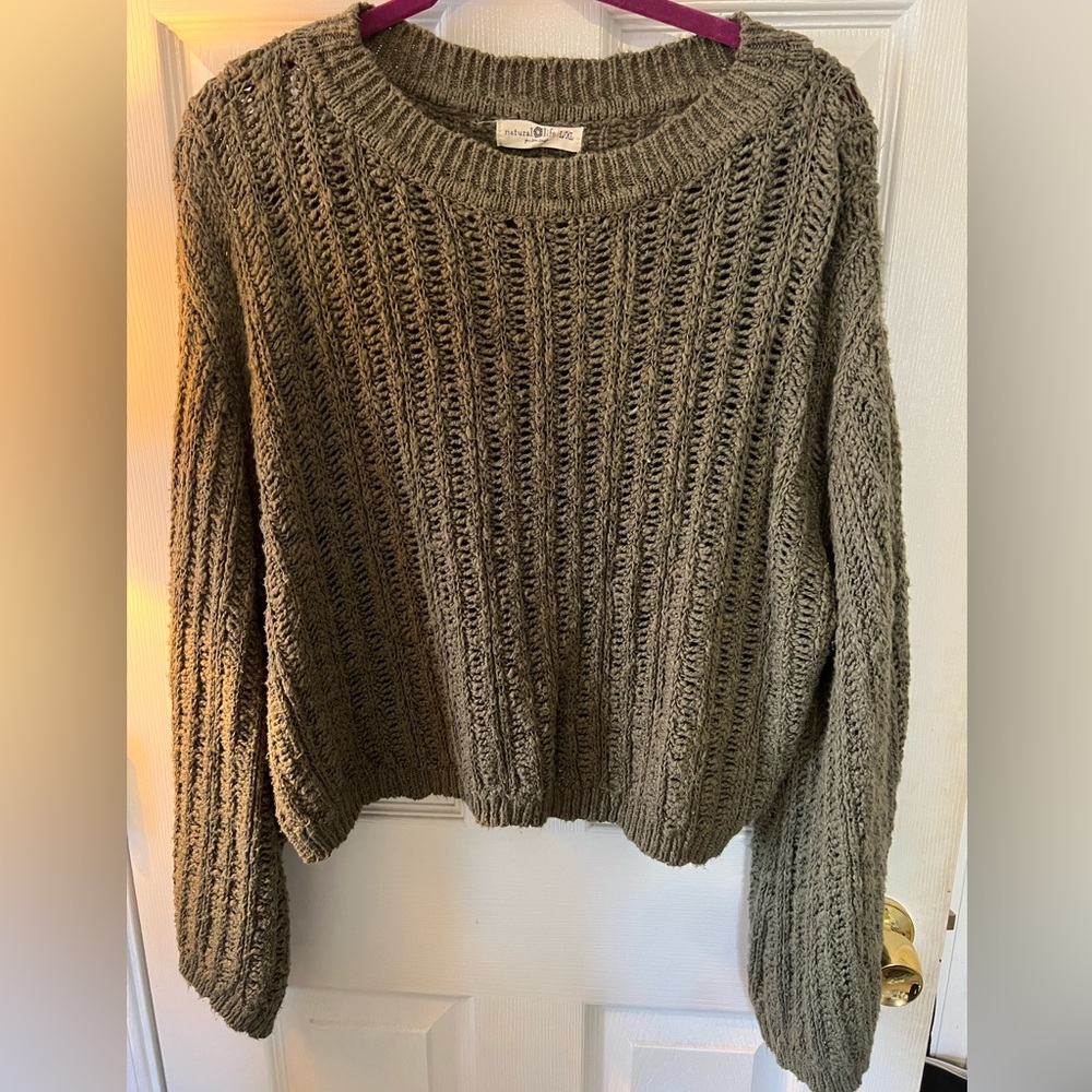 Natural Life olive army green sweater